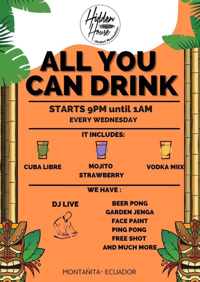 Montañita Hidden House Hostel Party المظهر الخارجي الصورة